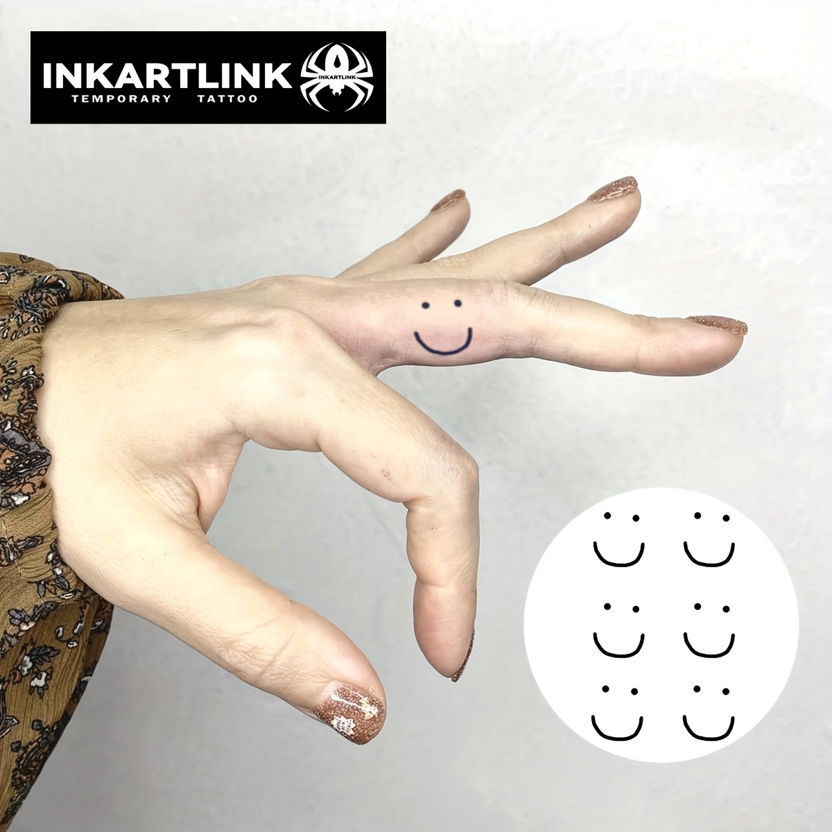 Image of Inkartlink Temporary Tattoo Stickers - Face & Minimalist Line , Waterproof Realistic Fake Tattoos For Parties, Festivals, Swimming - Safe Non-permanent Body Art