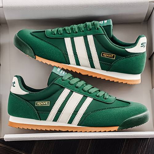 photo de l'article chaussures de sport homme, baskets décontractées polyvalentes · design à rayures unique, lacets avec semelle confortable, pour , , et lexercice. promotion spéciale sur les chaussures homme
