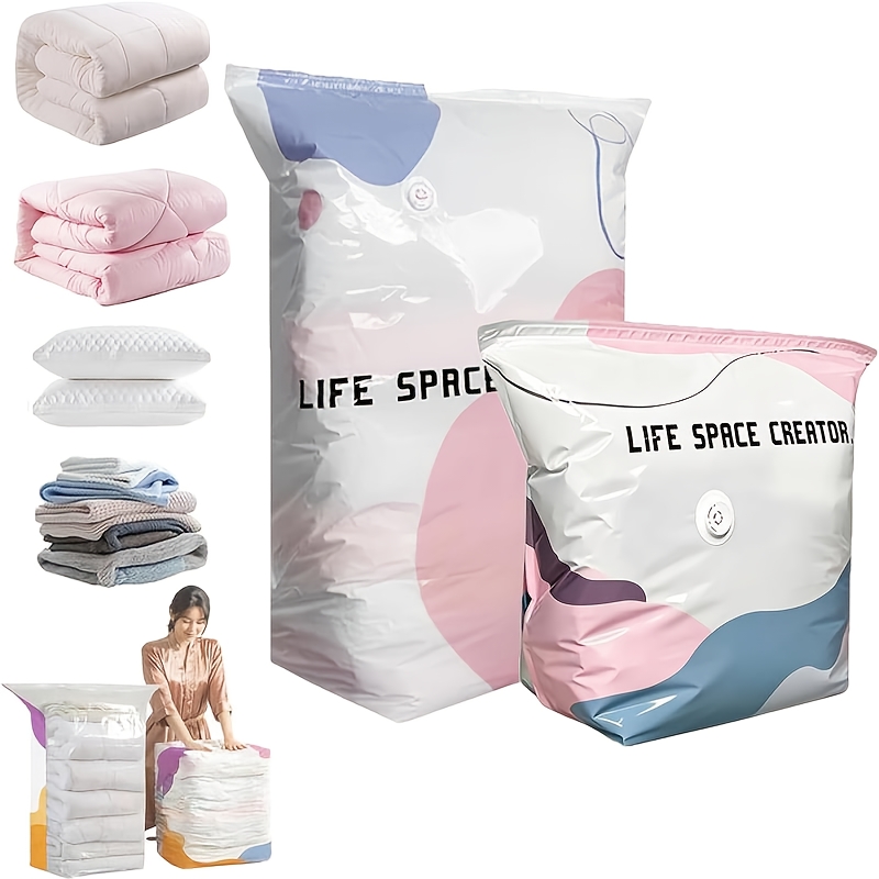 Transparent Reusable Hand-Rolled Vacuum Compression Bags