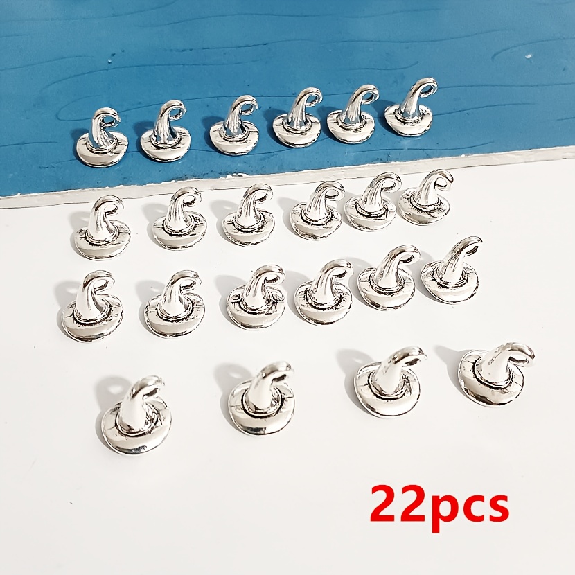 22pcs Wizard Hat Charms Pendants For Making Handmade Necklace, Earrings, Keychain Accessories