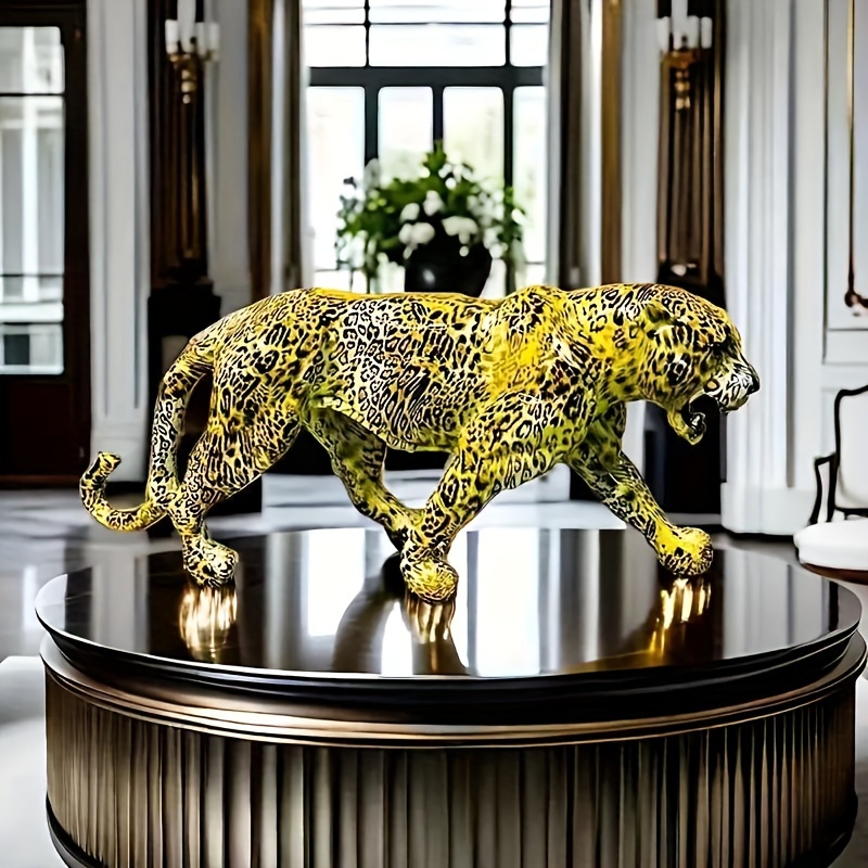 resin crafted leopard statue modern home decor suitable for christmas halloween easter hanukkah thanksgiving age 14 no electricity required details 5