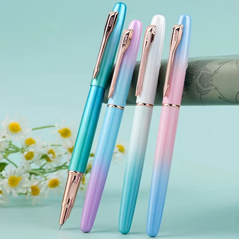 

Stylo-plume Métallique Dégradé avec Plume de 0.38mm, Cartouche d'Encre Rechargeable - Idéal pour l'École, & Professionnelles, Cadeau (Encre Non Incluse)