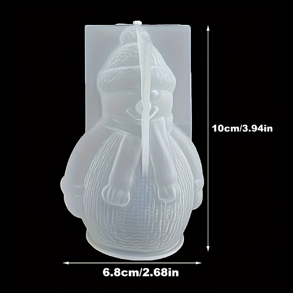 Image of 1pc Silicone Snowman Candle Mold For, Gypsum, Soap, Resin Crafts Christmas Snowman Design For Home Decor And Holiday Gifts