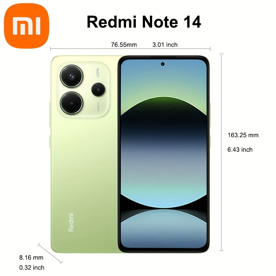Xiaomi Redmi Note 14 6GB 128GB 4G Smartphone Desbloqueado Cámara AI MediaTek Helio G99-Ultra 33W 120Hz AMOLED 108MP 5500mAh, con IA, , Verde, Azul