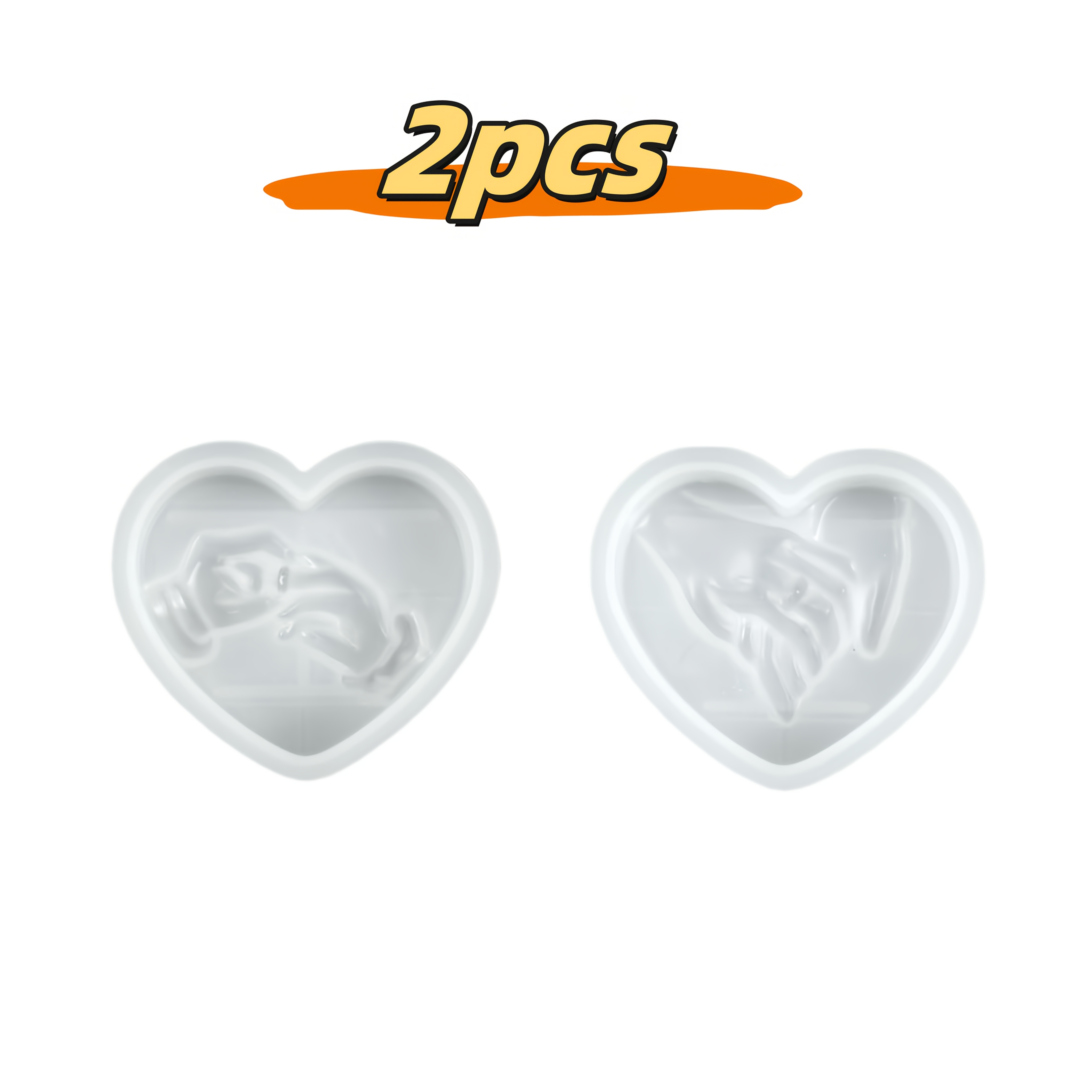 Image of 2pcs 3d Hand In Hand Heart-shaped Silicone Mold, Heart-shaped Essential Oil Candle Mold, , Polymer Clay And Gypsum Craft, Suitable For Proposal, And Other Occasions