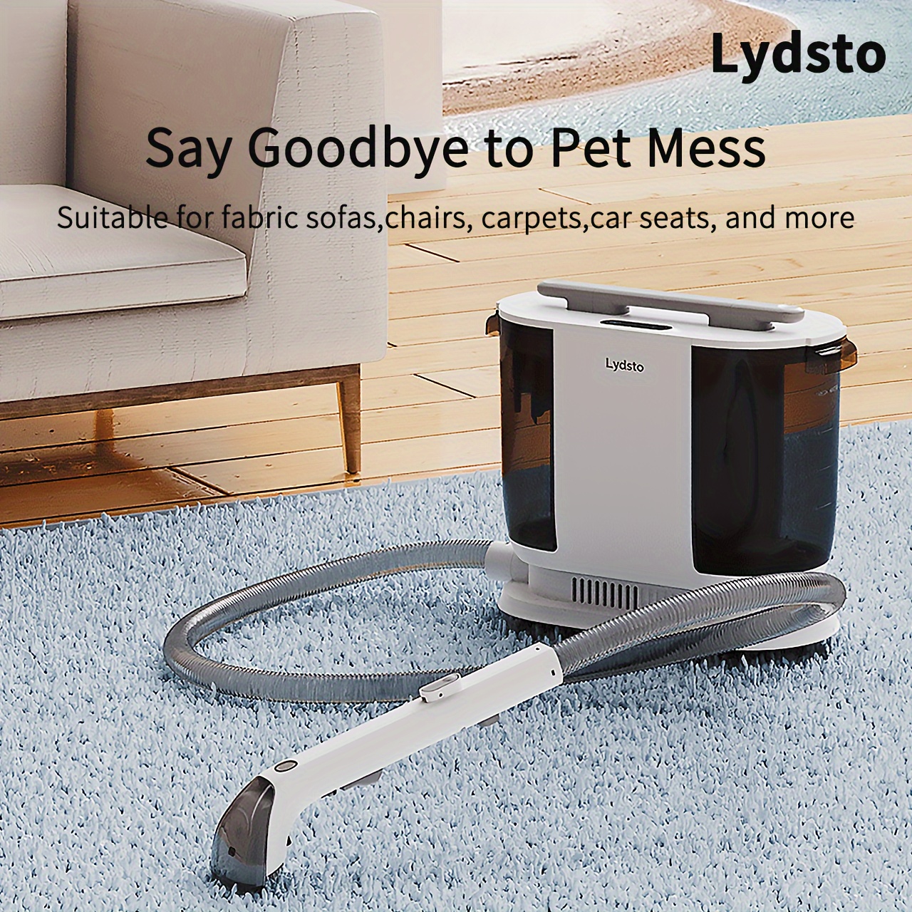 

Lydsto Portable Carpet & Upholstery Cleaner Machine, 12kpa Strong Suction Small Handheld Cleaner, Lightweight Shampooer For Car, Auto Detailer, Pet Stains, Furniture, Couch, C2, White