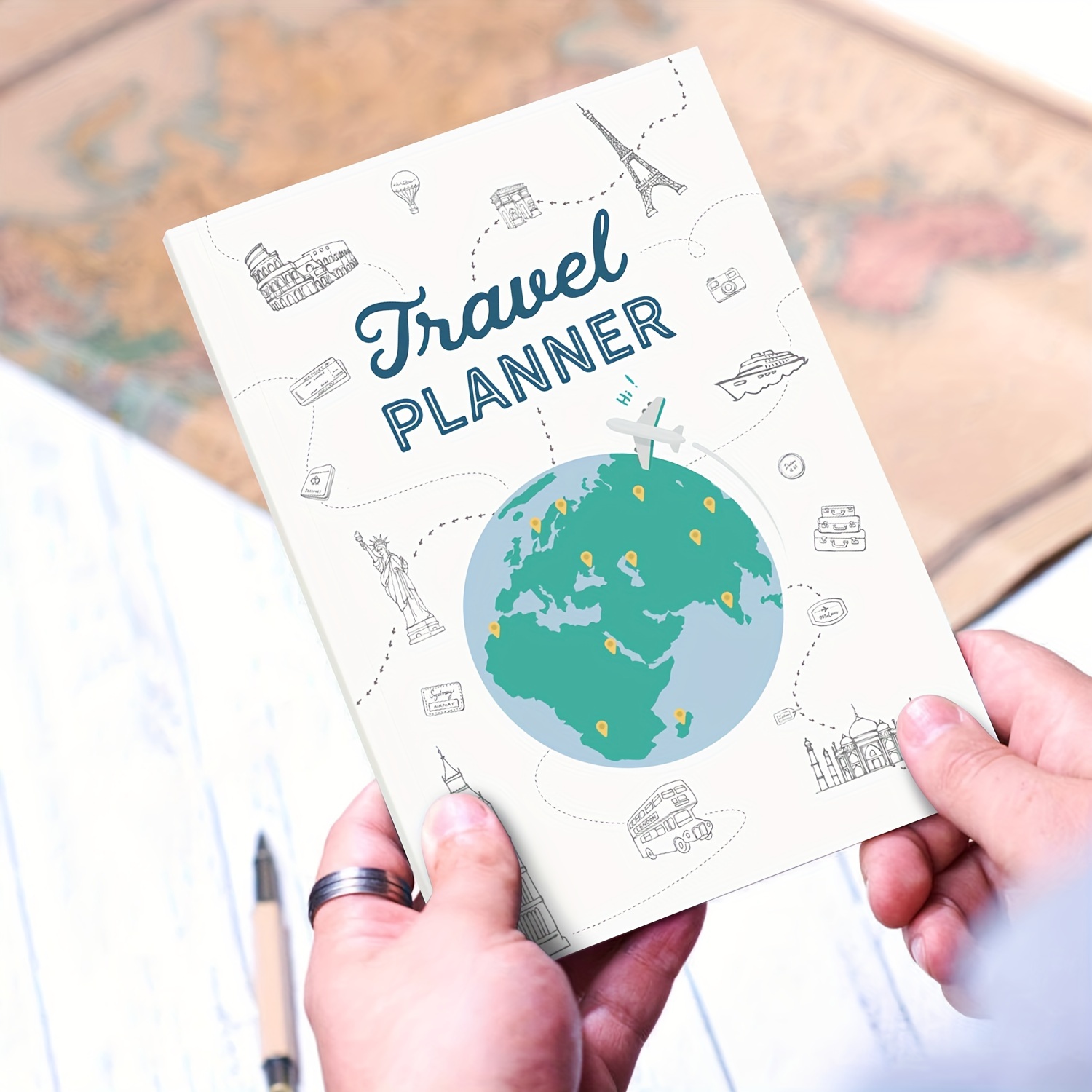 

A5 Travel Journal & Bucket List Planner - Undated, Memorable Road Trip & Vacation Organizer With Stickers - Perfect Gift For Travel Enthusiasts