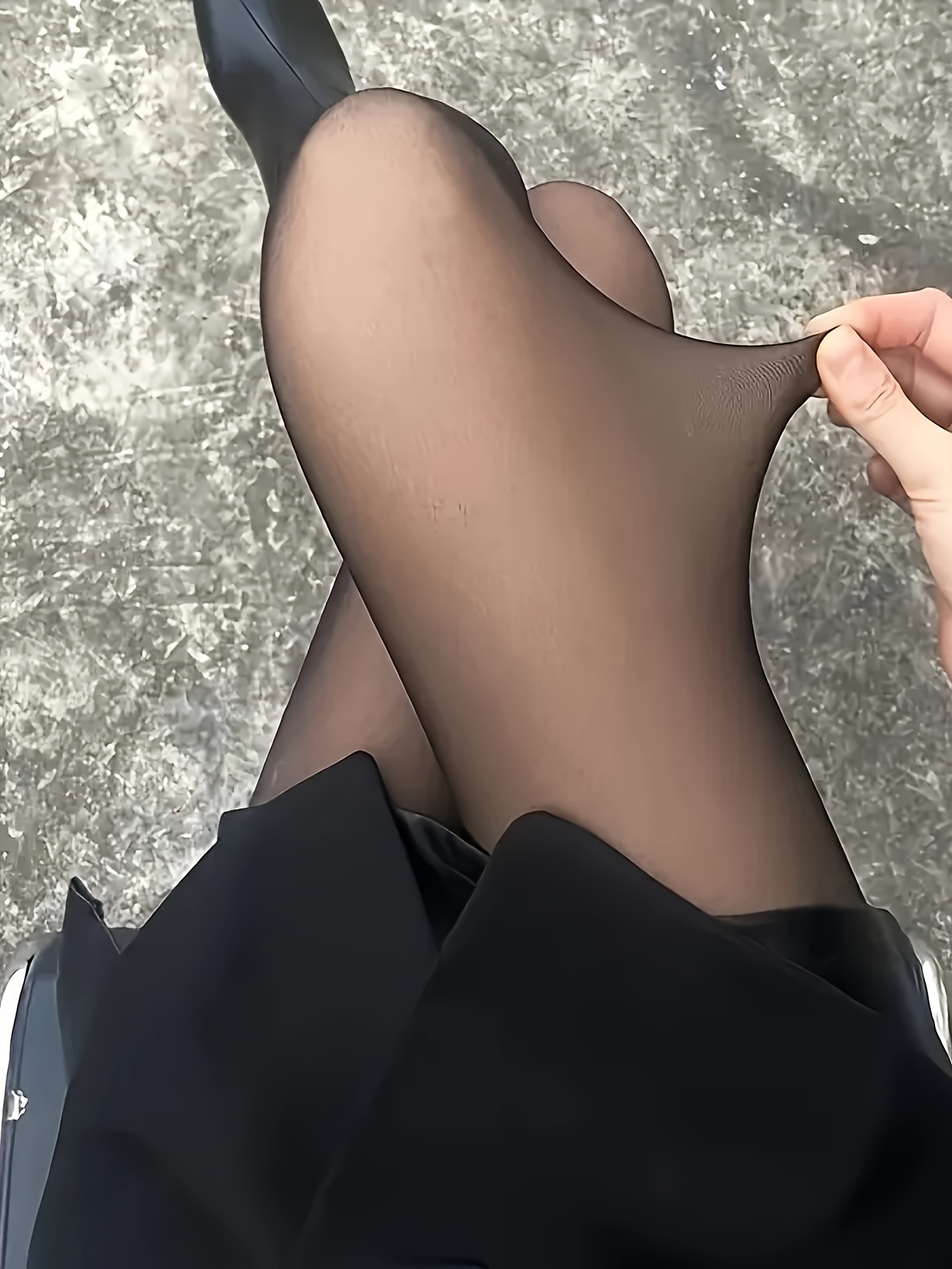womens opaque black tights thickened nude feel leggings for fall winter stretchy nylon blend pantyhose with reinforced toe heels hand washable design details 2