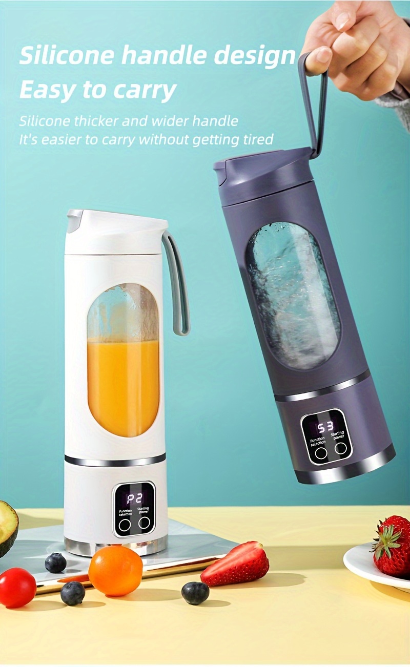 portable citrus juicer blender 450ml usb rechargeable mini travel juicer with   3   12 stainless steel blades pc material easy to clean for fresh   the go details 2