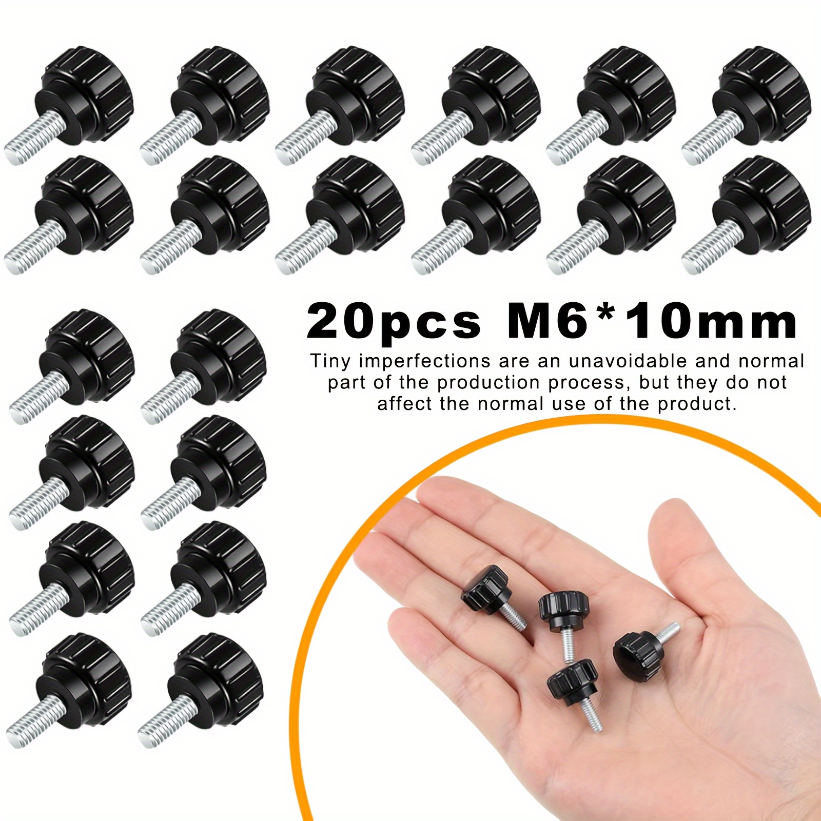Image of 20pcs Steel Knurled Thumbscrews - M4/m6, Round Clamping Screw Handles For
