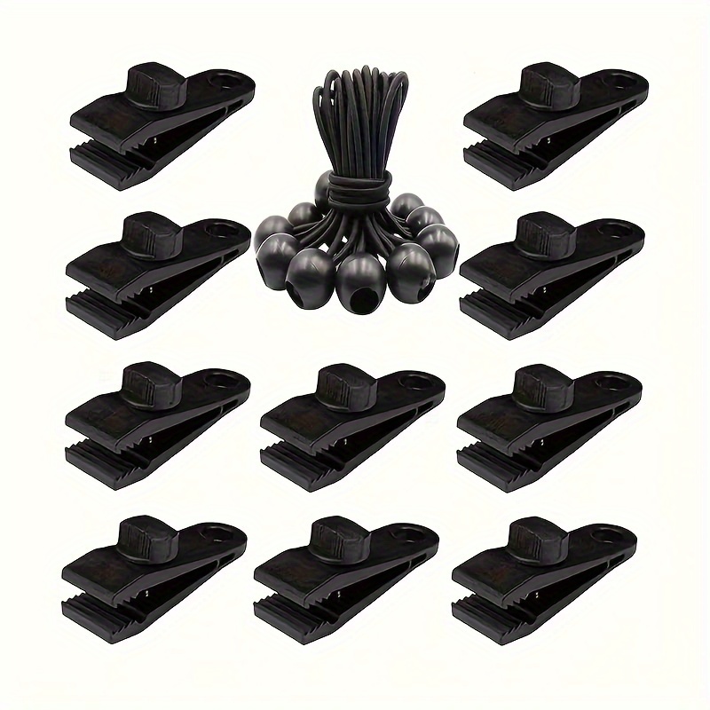 

10pcs/20pcs Multi- Fixing Clips With Rope, Camping Tent Clips For Sunshade Cloth Fixing Suitable For Multiple