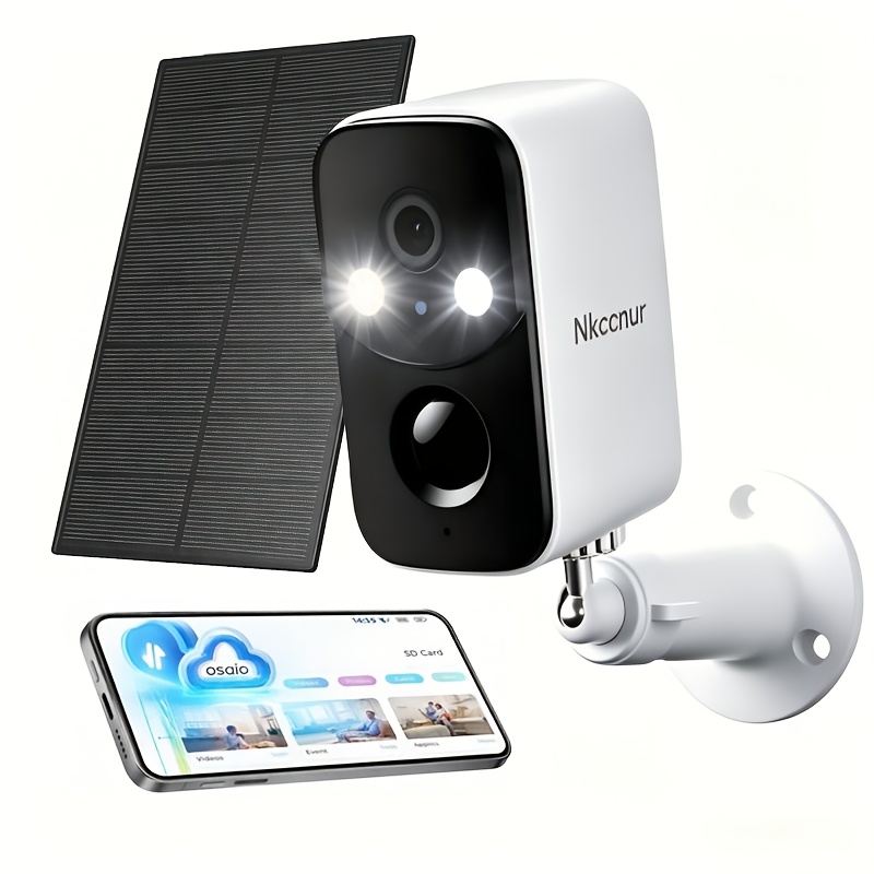 TEMU Solar-powered Outdoor Wireless Security Camera, Full Hd Video Resolution, 2.4ghz Wi-fi Home Security Camera, Detection, Rating, Color Night