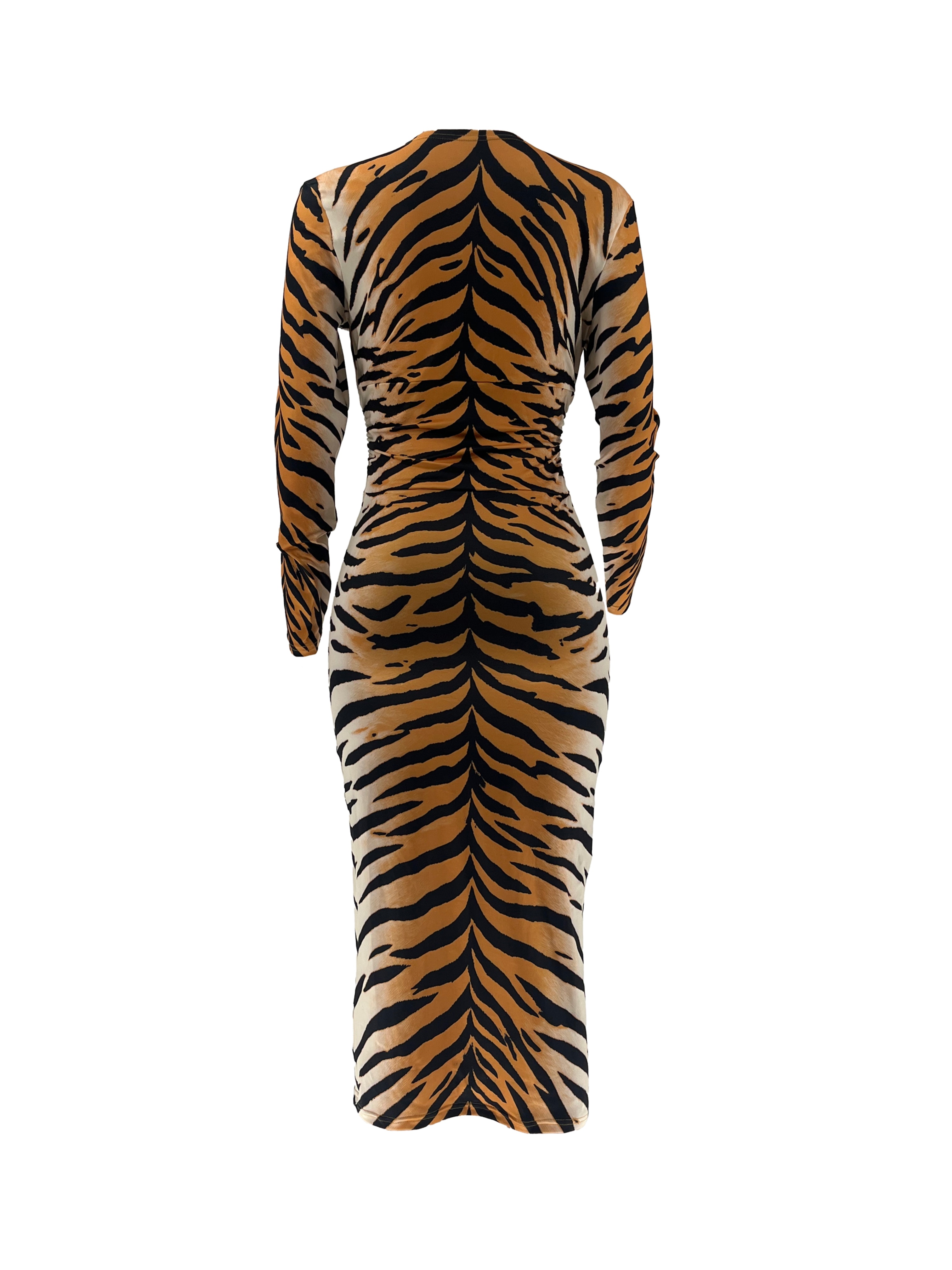 tiger stripe bodycon dress chic striped v neck waist cinched midi 50s inspired dress tone snake embellishment Sau Lee Sequin Embellished Womens dresses Color:Orchid (Light Purple)