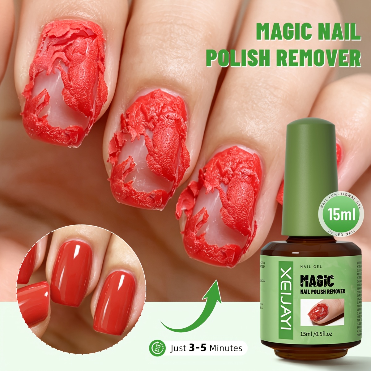 1pc 15ml No Damage To Nail Polish Gel Nail Remover Cream Nail Salon Remover Artifact 3- Quick Not Easy To Damage Nails