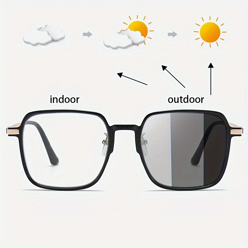 

Photochromic Fashion Glasses, Unisex Sporty Style, Adjustable For Indoor And Outdoor Use