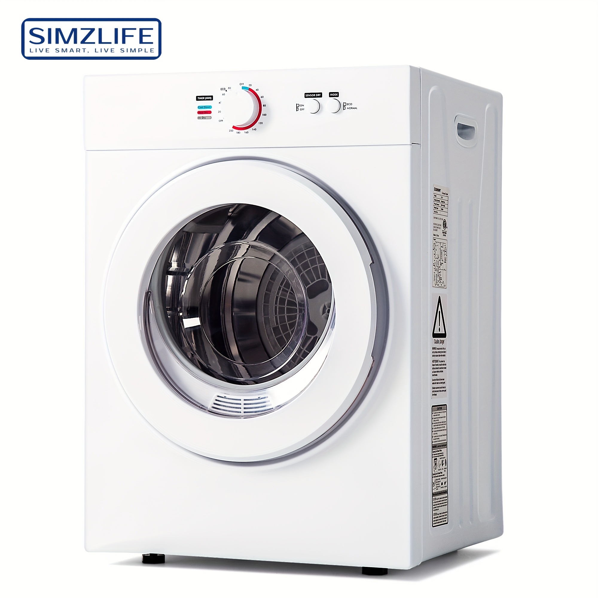 

Simzlife 1.8 Cu. Ft. Portable Dryer With Small Dryer Machine, 19.7 , 27 In H