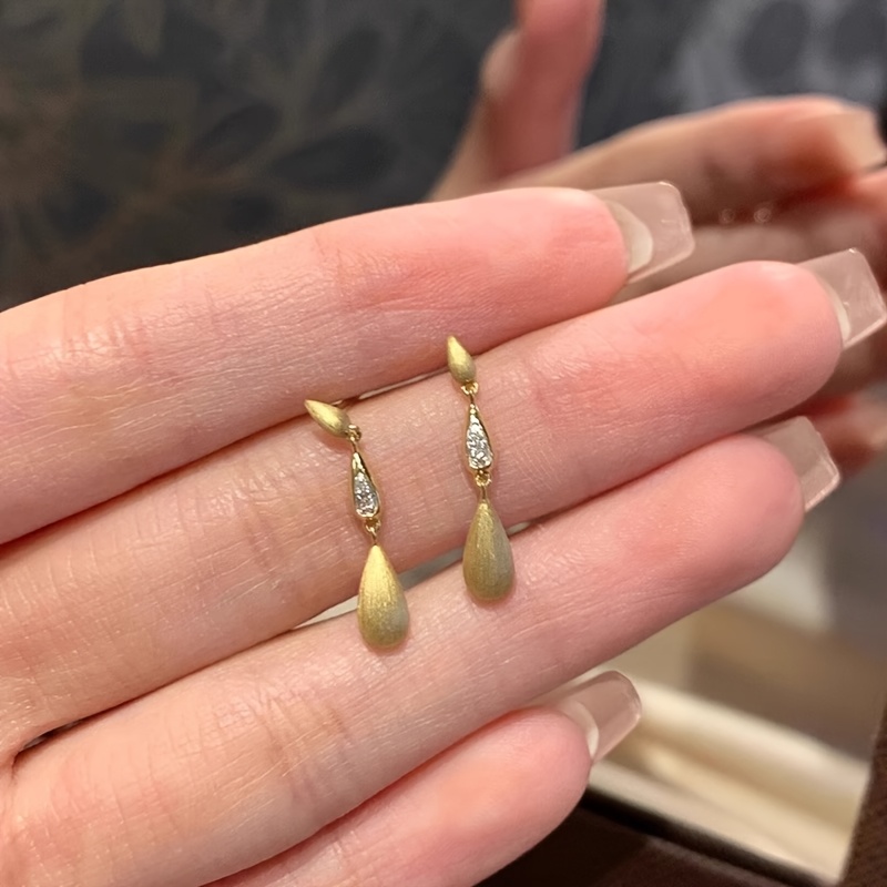 TEMU 1 Pair Plated Shiny Frosted Tassel Earrings For Women - /korean Style Suitable For Daily Wear, Parties, Valentine' Day Gifts, Elegant Dangle Ear