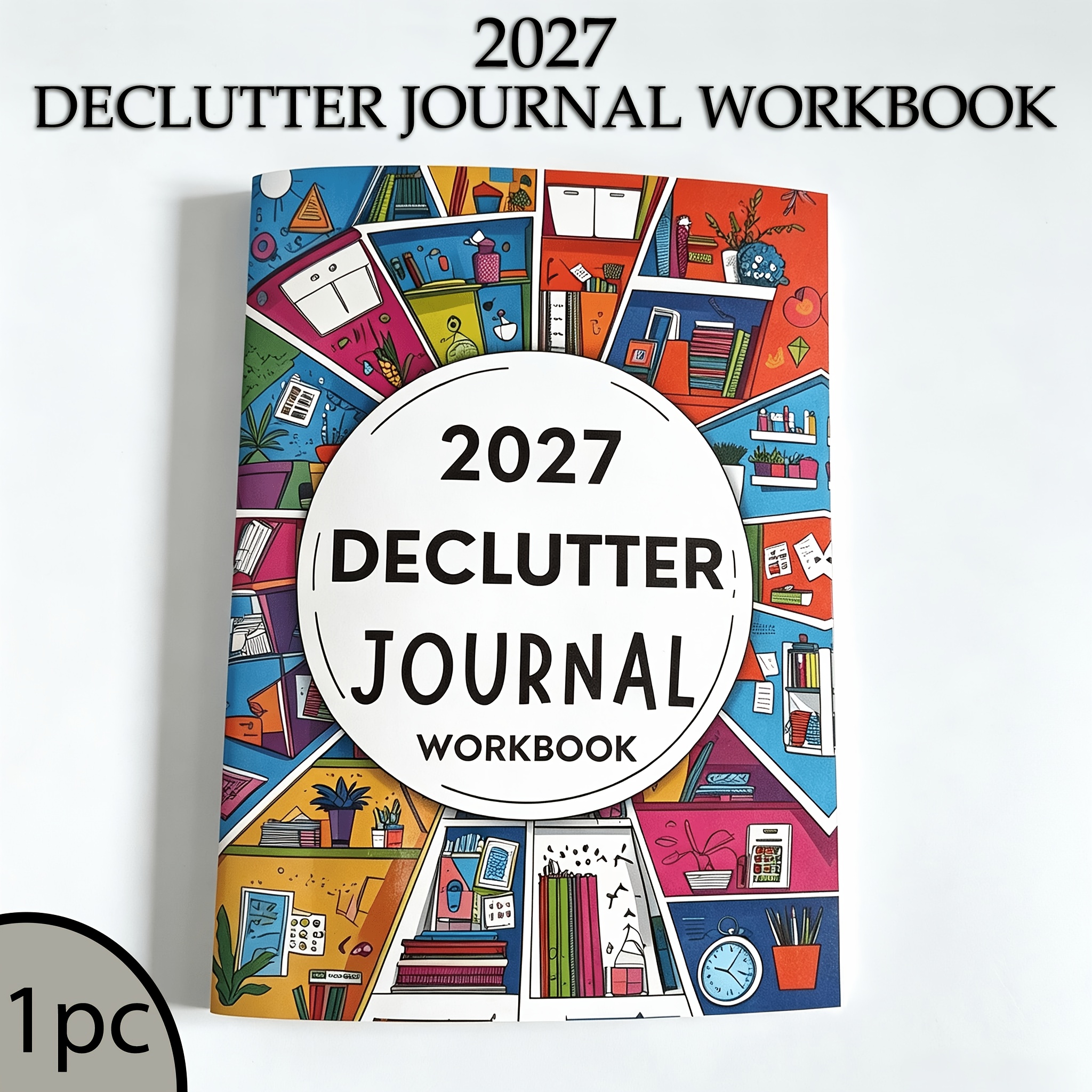 TEMU 2027 Declutter Journal Workbook, 60-page Home Organizing Notebook, Minimalist With Decluttering Checklists, Room Cleaning & Storage Tracking