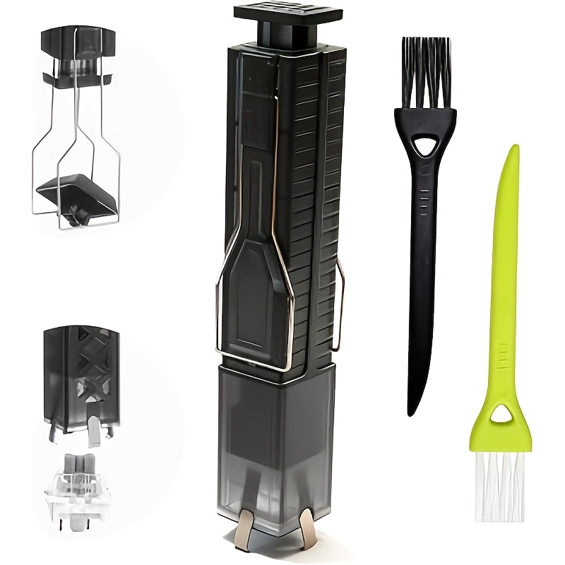 TEMU 3pcs Keyboard Cleaning Maintenance Kit, 2-in-1 Keycap And Switch Puller Tool, With 2pcs Cleaning Brushes, 4-claw Spring Switch Remover, Keyboard