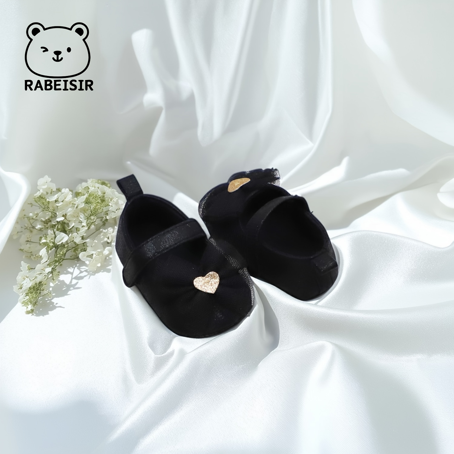 RABEISIR First Walkers Soft-Soled Slip-Resistant Mary Jane Shoes with Lace Bow & Geometric Pattern - Lightweight Canvas & Fabric, Closure, EVA Cushion for Spring/Fall, Everyday & Casual Outfits, Girl Shoes, Seasonal Footwear, Decorative Footwear, Slipresistant Soles