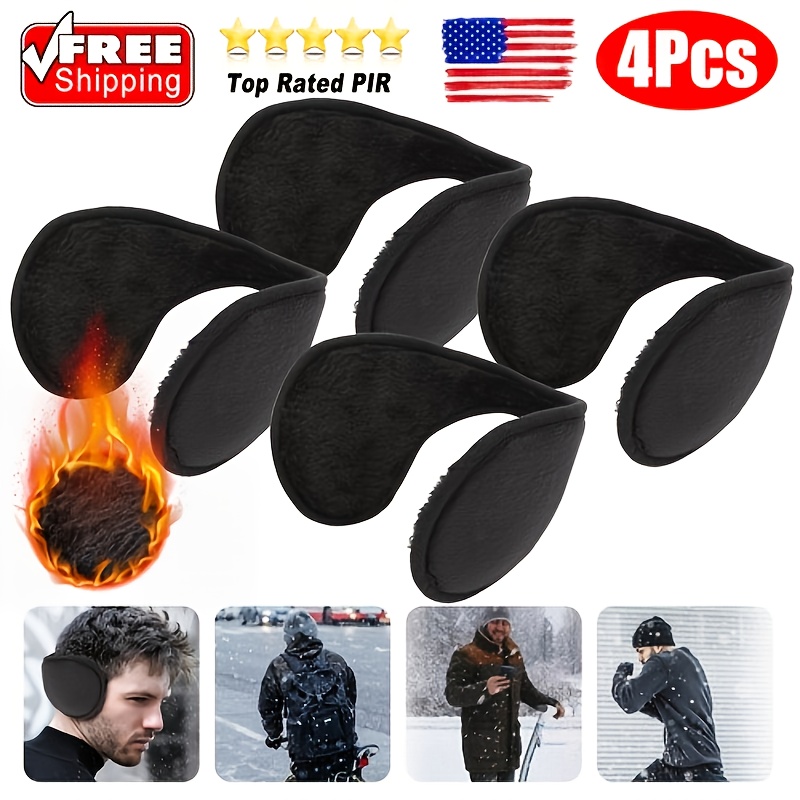 TEMU 4pcs Pack Men's & Women's Soft Winter Ear Warmers - -style Back Ear Muffs Suitable For Skiing, Outdoor Activities, Cold Weather | Warm Ear