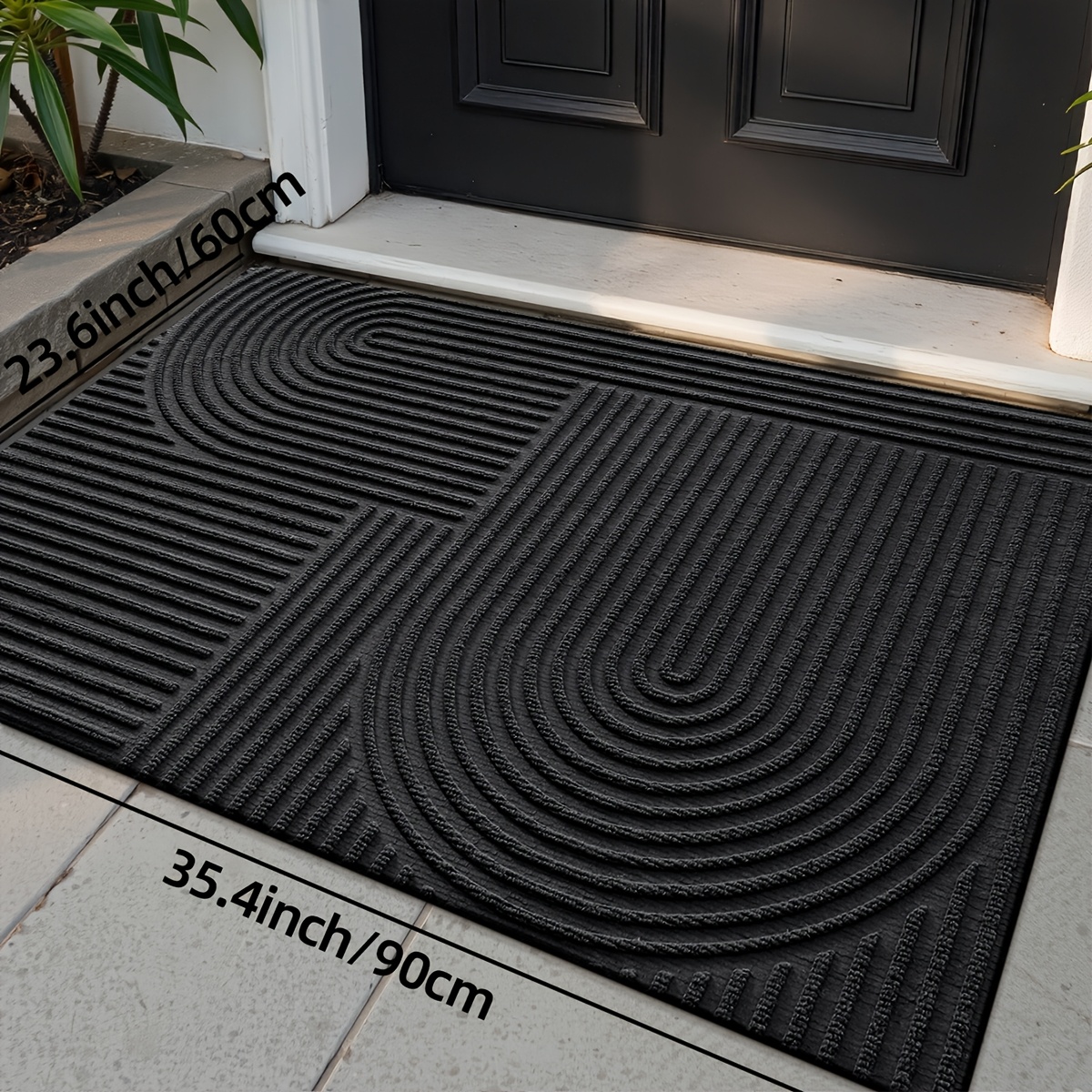TEMU 1pc Door Mat Door Rug, Geometric Door Rug, Strips Door Mats Entryway Rug Indoor Front Door Rugs, Non Slip Low Profile Door Rug For Entry, Patio,