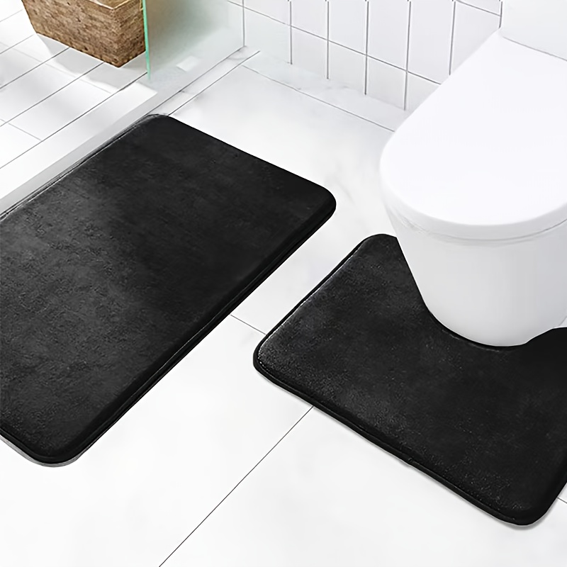 2pcs Soft Non-slip Bath Rug Suitable For Bathroom, Kitchen, Shower - Thick Cushioned Flannel Mat With Non-slip Backing, Machine Washable, Modern Comfortable ()