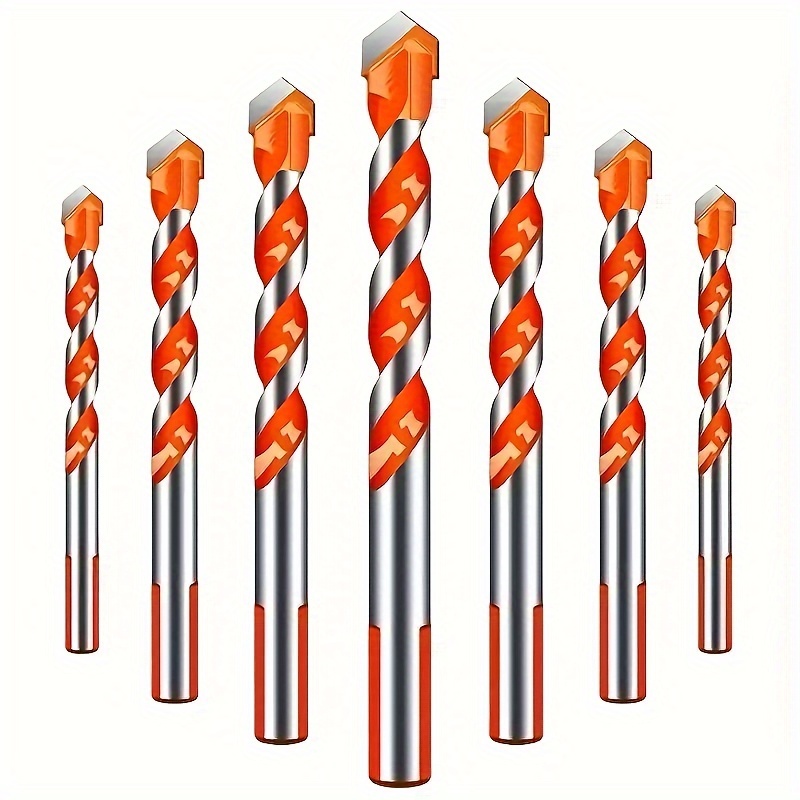 TEMU 4-piece Multi-purpose Carbide Drill Bit Set For Hard Metal, Steel, Ceramic Tile, Concrete, Glass, Brick, Wood, And Plastic - Heavy-duty, High-speed Boring Tool Kit