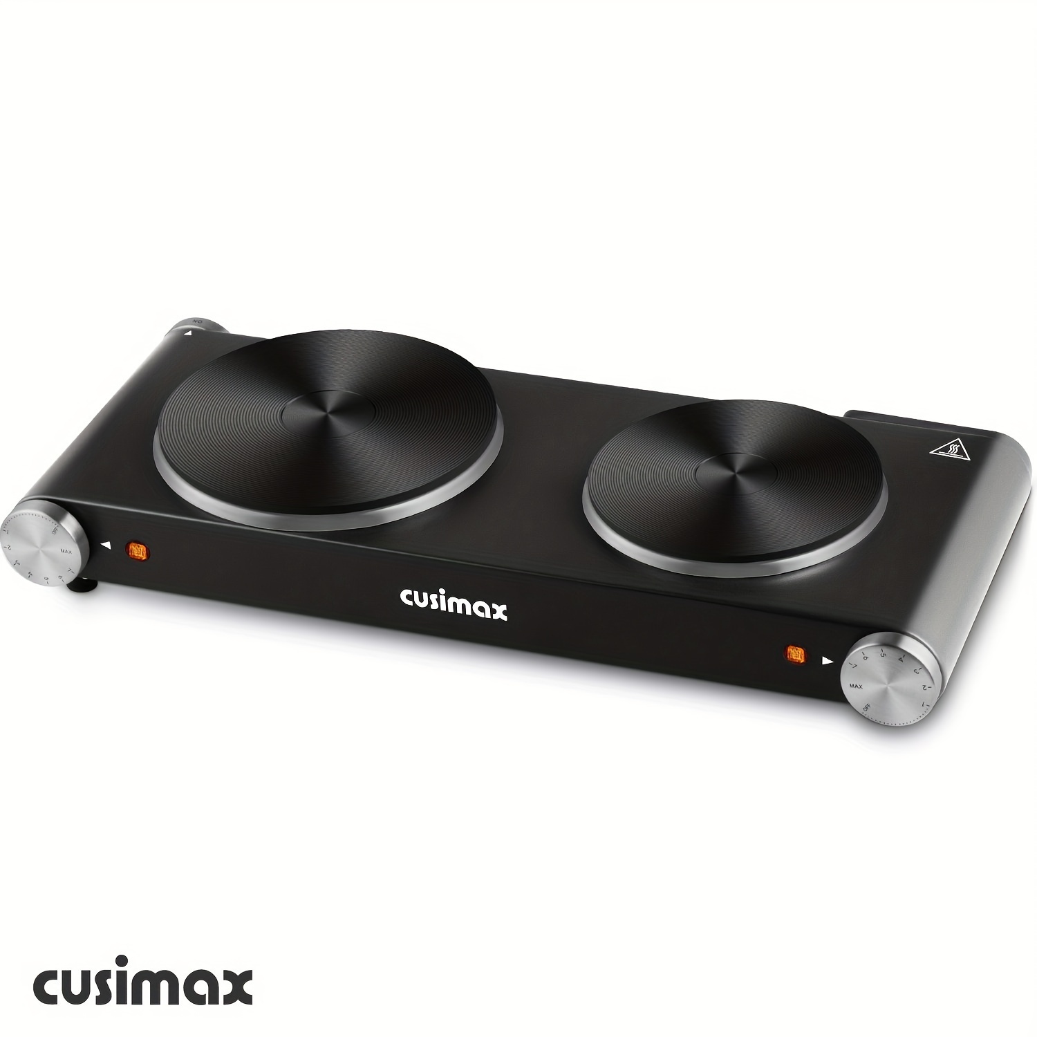 

Cusimax 1800w Stainless Steel Electric Hot Plate Double Burner For Cooking, Cast Iron Countertop Cooktop With Temperature Control, Portable Electric Stove, Compatible For All Cookware