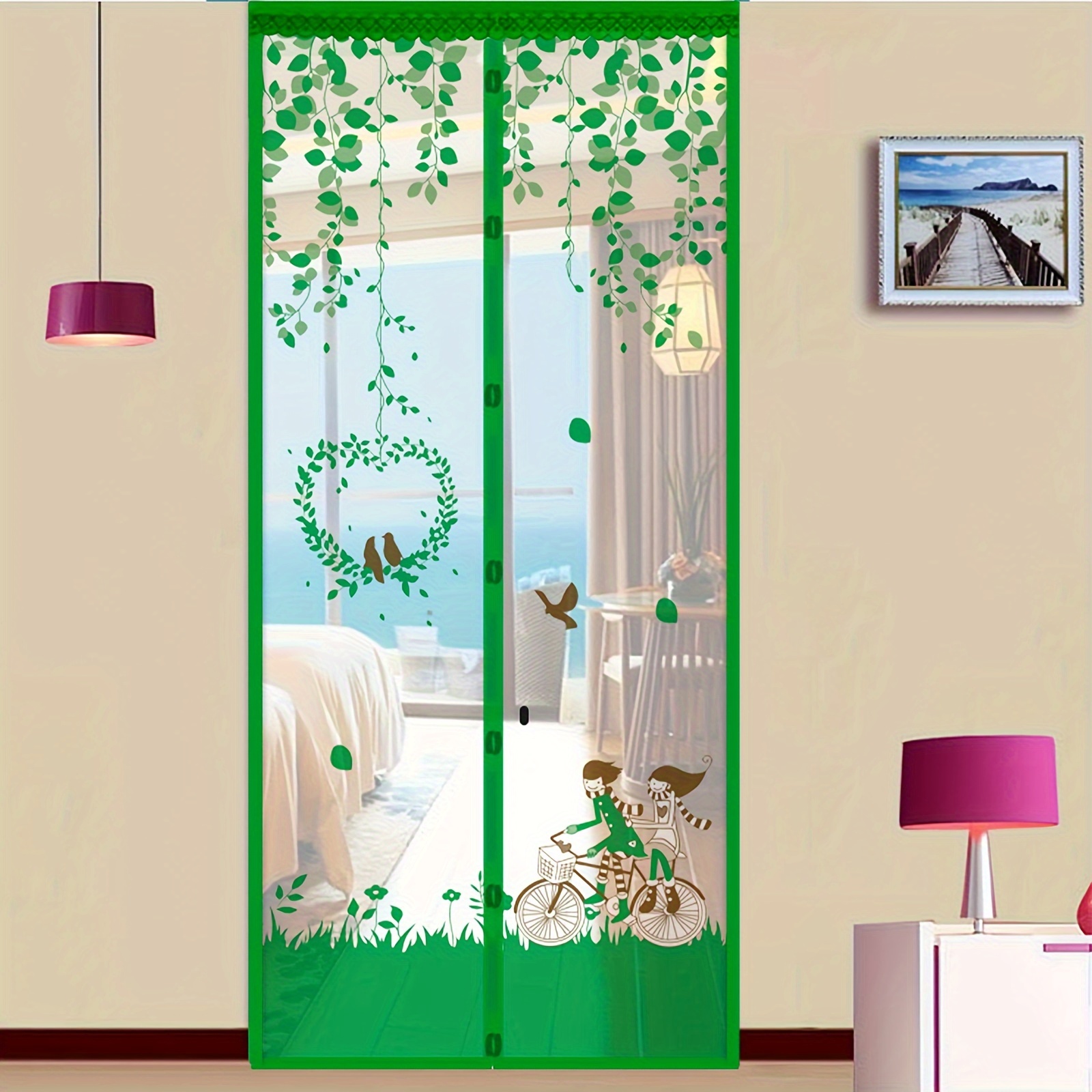 Magnetinės tinklelio durys, itin tvirtas savaime užsisandarinantis tinklelis, apsauga nuo vabzdžių, saugus naminiams gyvūnams ir vaikams, matmenys: 89.99cm X 210.82cm