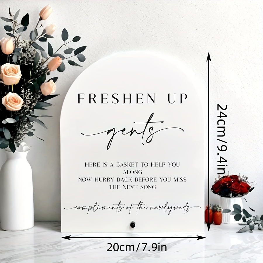 TEMU Up Sign, Wedding Bathroom Basket Sign, Bathroom Sign, Wedding Toiletries Sign, Wedding Toilet Basket Sign Table Decoration Sign For Event Party