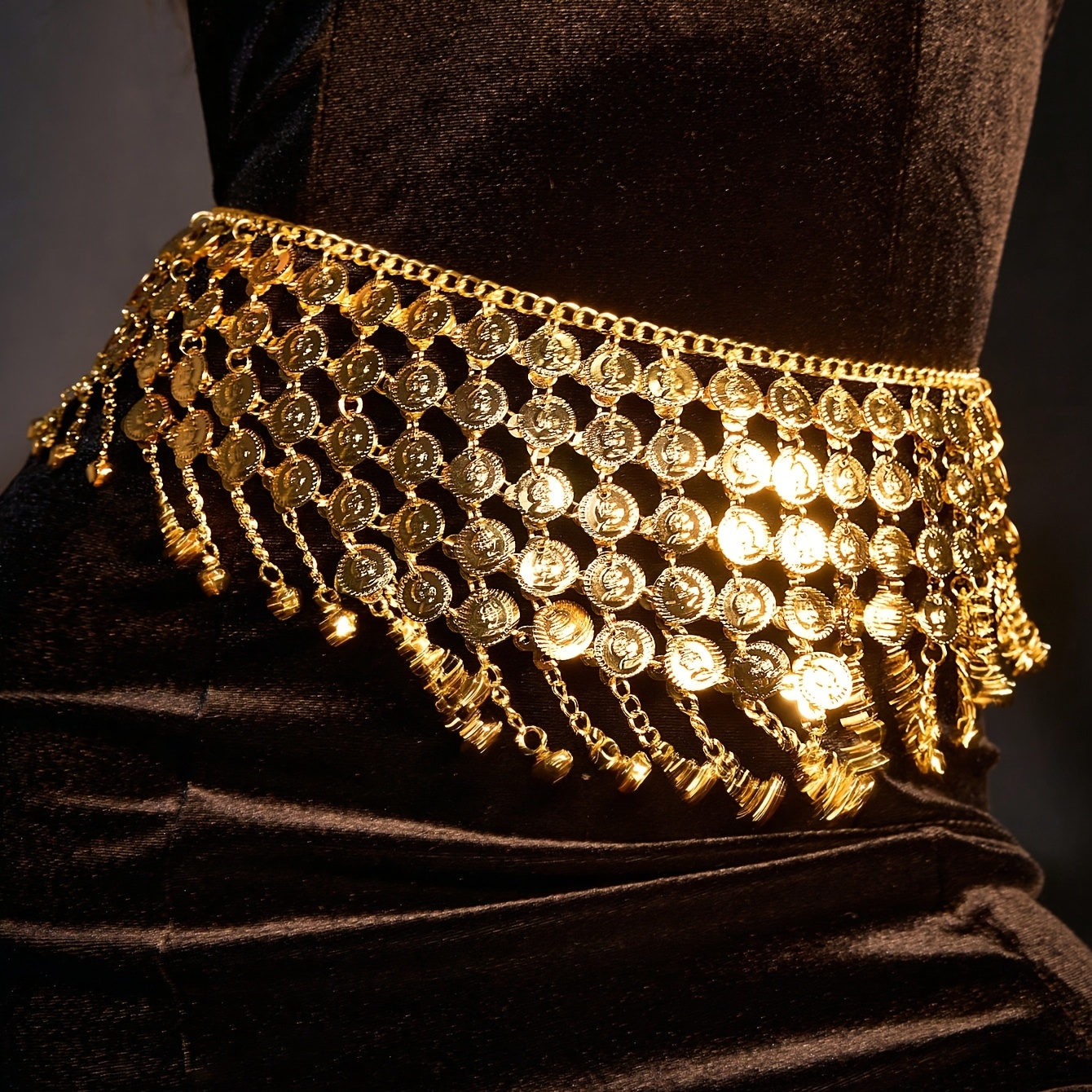 slim fit dress slacks Plus Size Sabrina Metal Chain Belt – L I V D main image 1