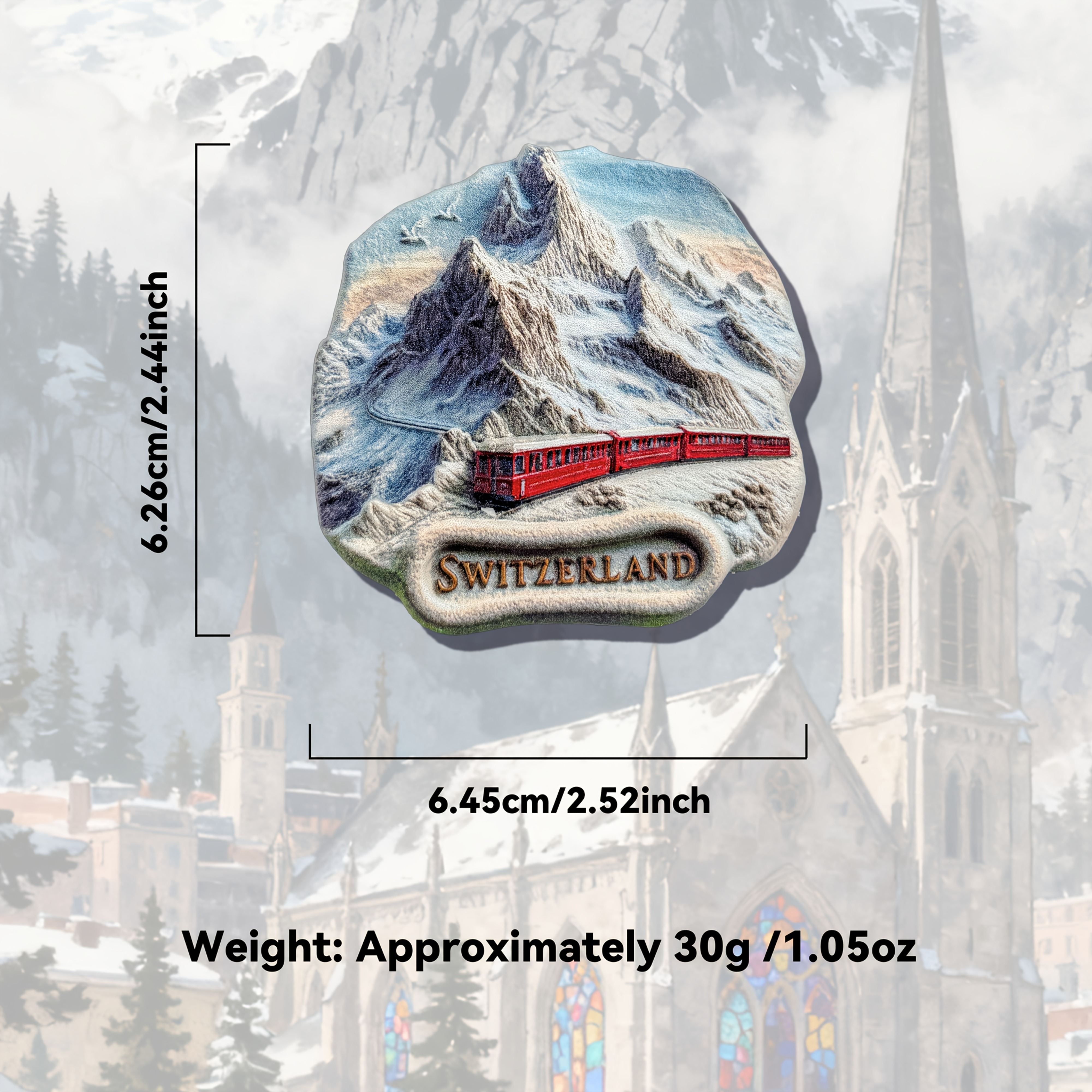 E-shop 1 Schweizer Kühlschrankmagnet, Roter Zug, 3D Harzhandwerk, Kreative Küchendekoration, Exquisiter 3D Magnetischer PVC Kühlschrankmagnet