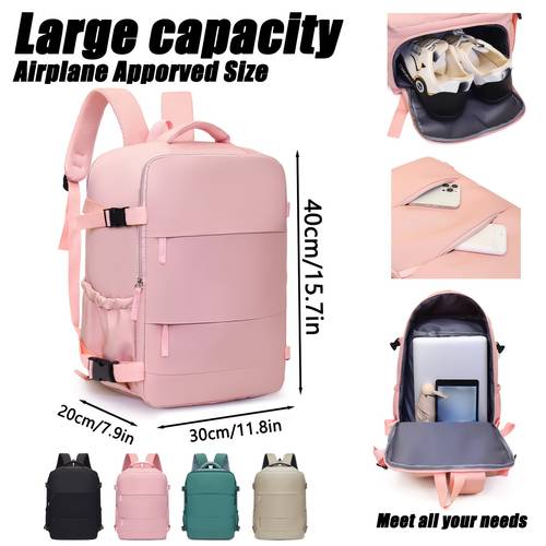 mochila de viaje de (tamaño para avión), 40 x 30 x 20 cm bolso de equipaje para mujer y hombre, bolso de zapatos para viajes de negocios y diseño de compartimento principal con de , bolso de equipaje para hombre, color , casual, mochila de viaje de gran capacidad para el