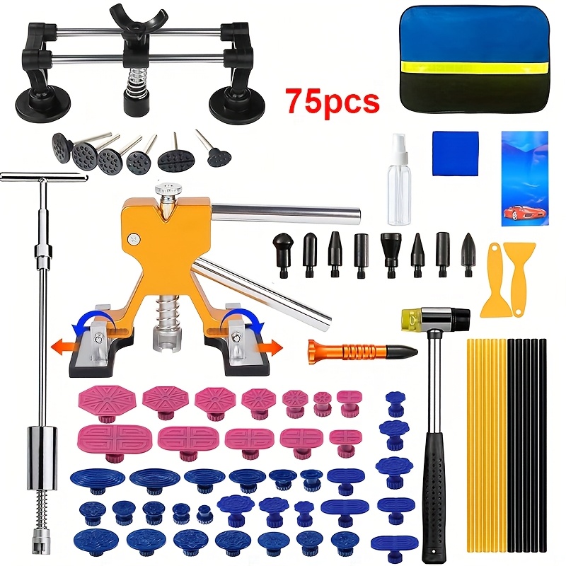 Image of Professional Car Dent Repair Kit, Paintless Dent Removal Tool Set For Auto Body Dents, Complete Dent Puller Kit With : Lgxjqxbq75pcs And Xbq27pcs