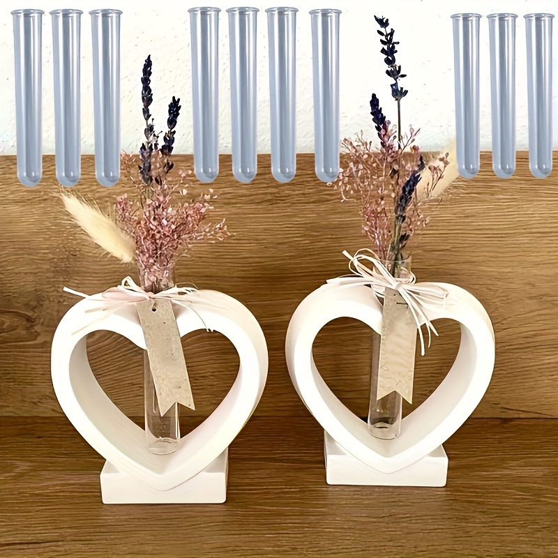 

3pcs Heart Shape Flower Vase Silicone Mold With 2 Test Tubes Resin Mold For Plant Propagation Station Epoxy Resin Plaster Ornament Casting Mold Home Decor