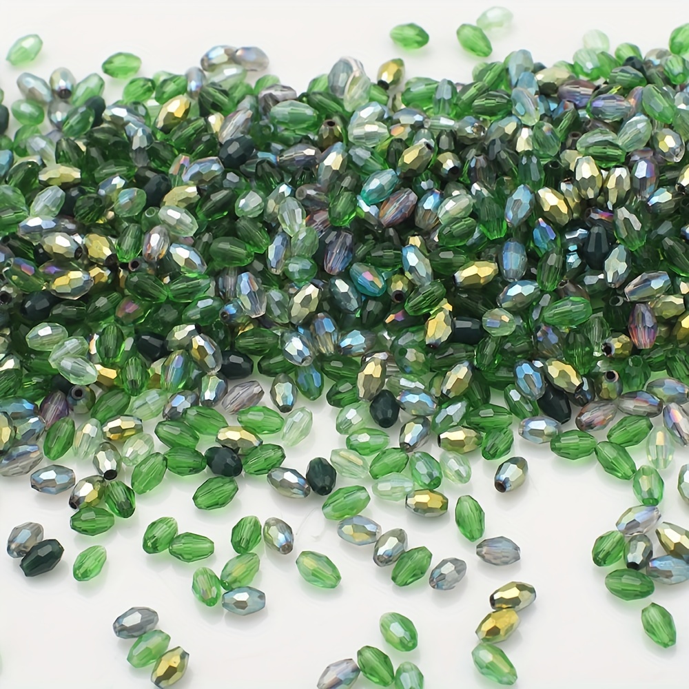 Image of 200pcs 3*5mm Rice Beads Oval Cutout Medium Hole Colorful Accessories Glass Beads For Jewelry Making Diy Supplies Earrings Bracelets Necklace Charms