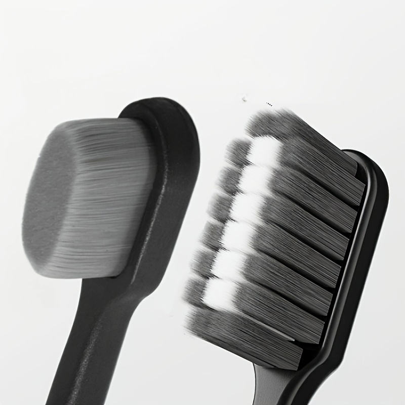 2-Pack Black Adult Soft Bristle Toothbrushes, Individually Sealed