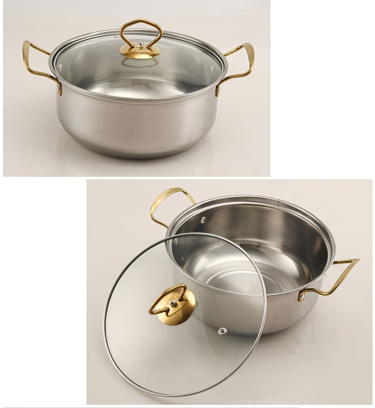 10pcs stainless steel cookware set with handles   and non stick pots and pans ideal for home and   details 5