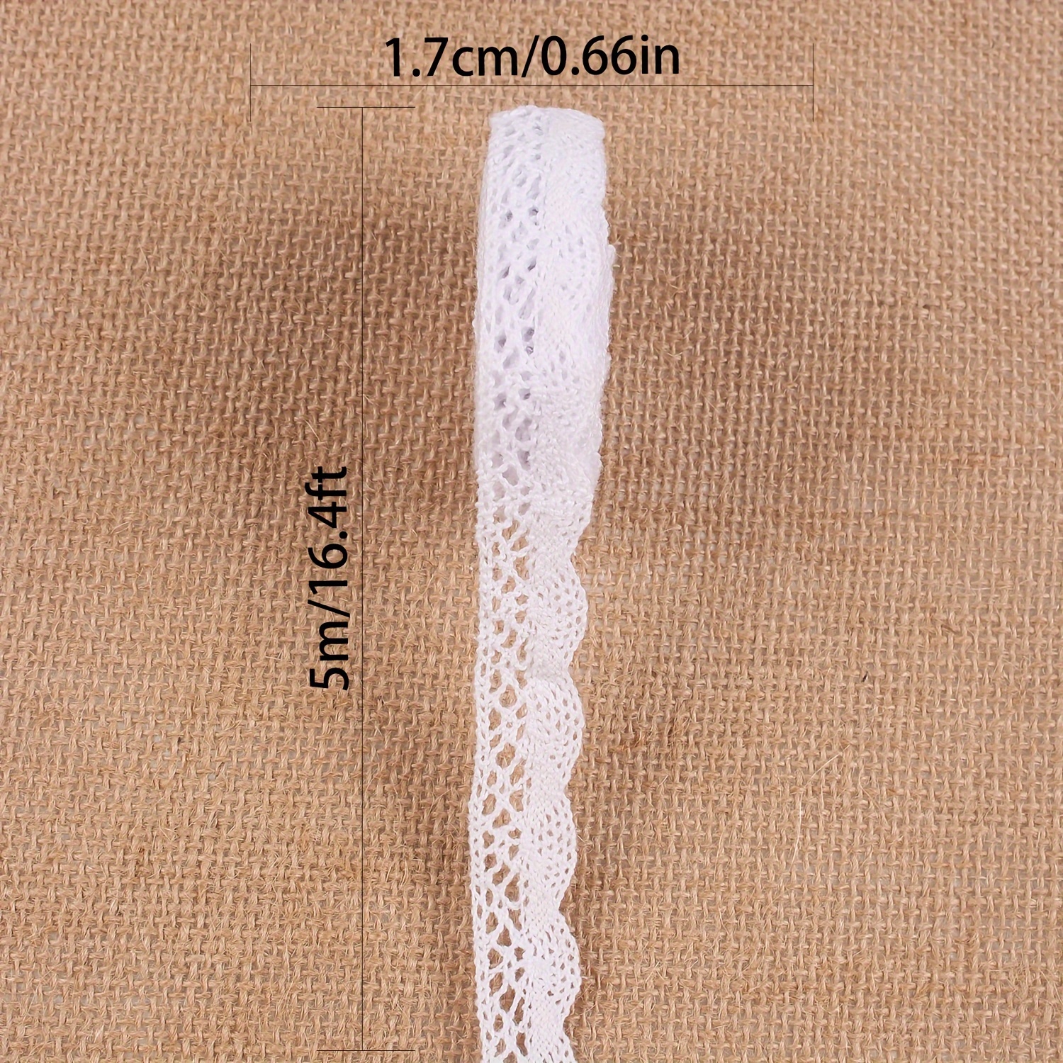 TEMU 1 Rotolo di con Bordi - Nastro Decorativo in Tessuto Elegante per Abbigliamento, Tende e Gonne, Motivo Complesso, Texture Naturale di Iuta, per