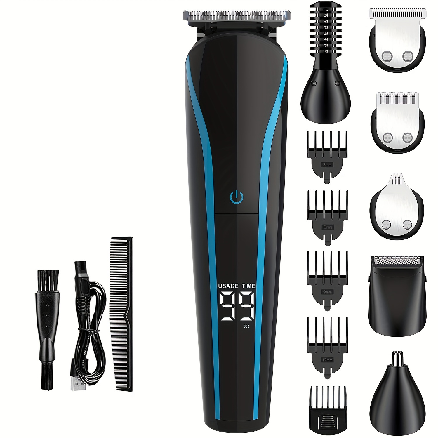 

6-in-1 Electric Hair Clipper Kit, Beard Shaver With Lcd Digital Display, Multifunctional Grooming Trimming Set, Gifts For Men, Father's Day Gift Father's Day Gift