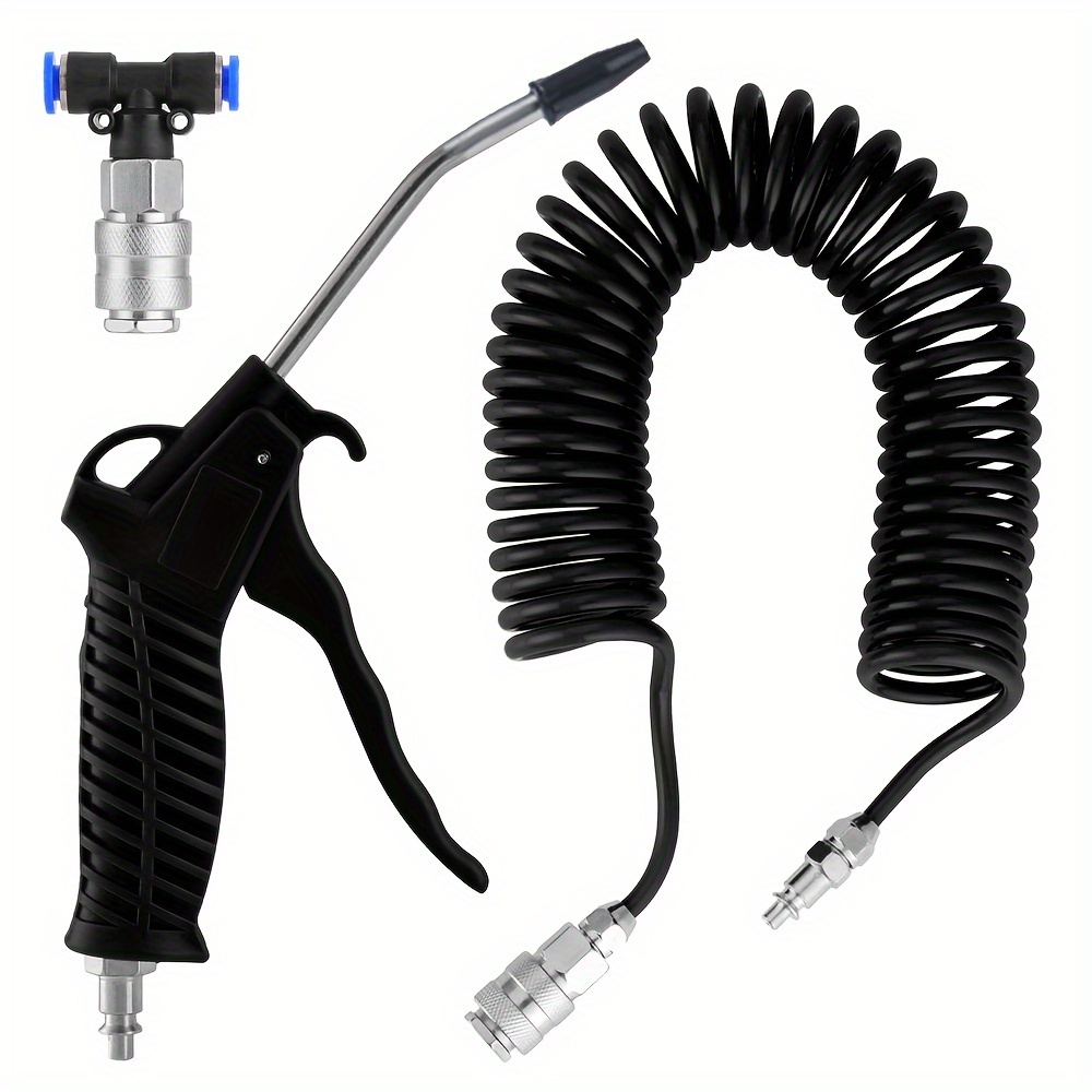 TEMU [Kit de dépoussiéreur d'air pour camion avec tuyau] Kit de pistolet dépoussiéreur d'air pour camion robuste avec tuyau à rétraction de 5M, outil