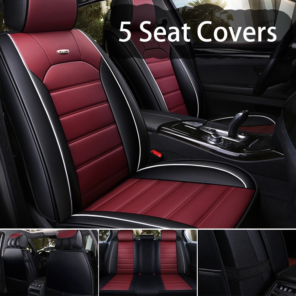 TEMU Full Coverage Faux Leather Car Seat Covers Vehicle Cushion Covers Full Set Universal Fit For Most Cars Sedans Trucks Suvs With Waterproof Leatherette In Automotive 5 Seat Cover Accessories