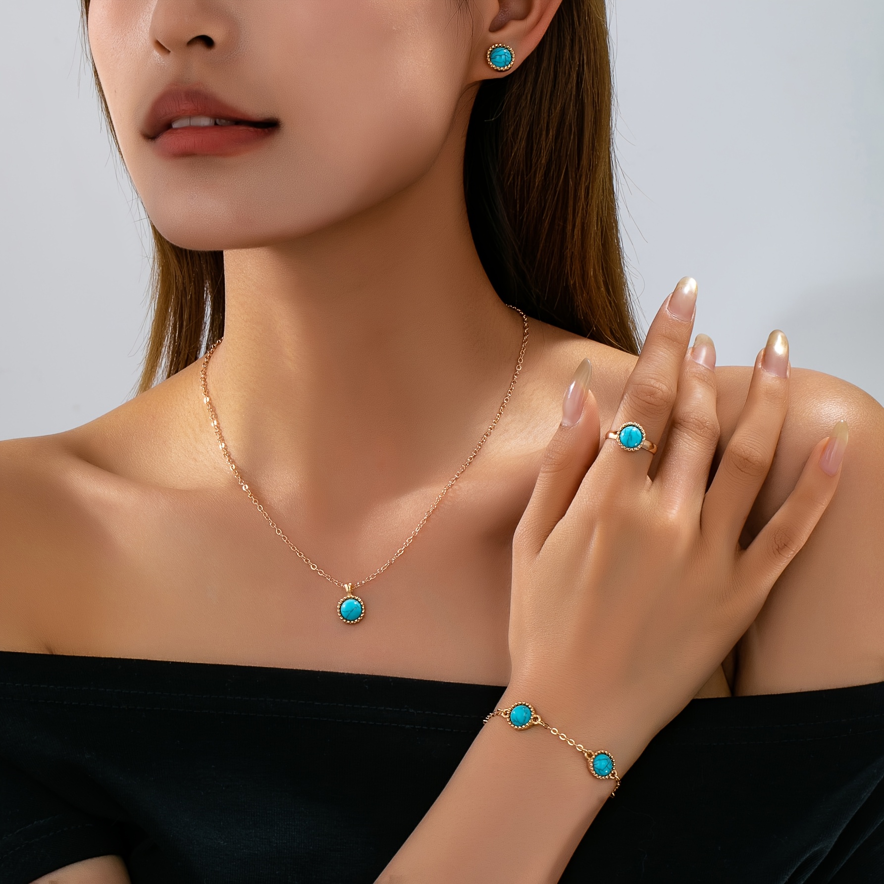 Image of 4pcs Bohemian Fashion Versatile Individual Suitable For Vacation Or Wear