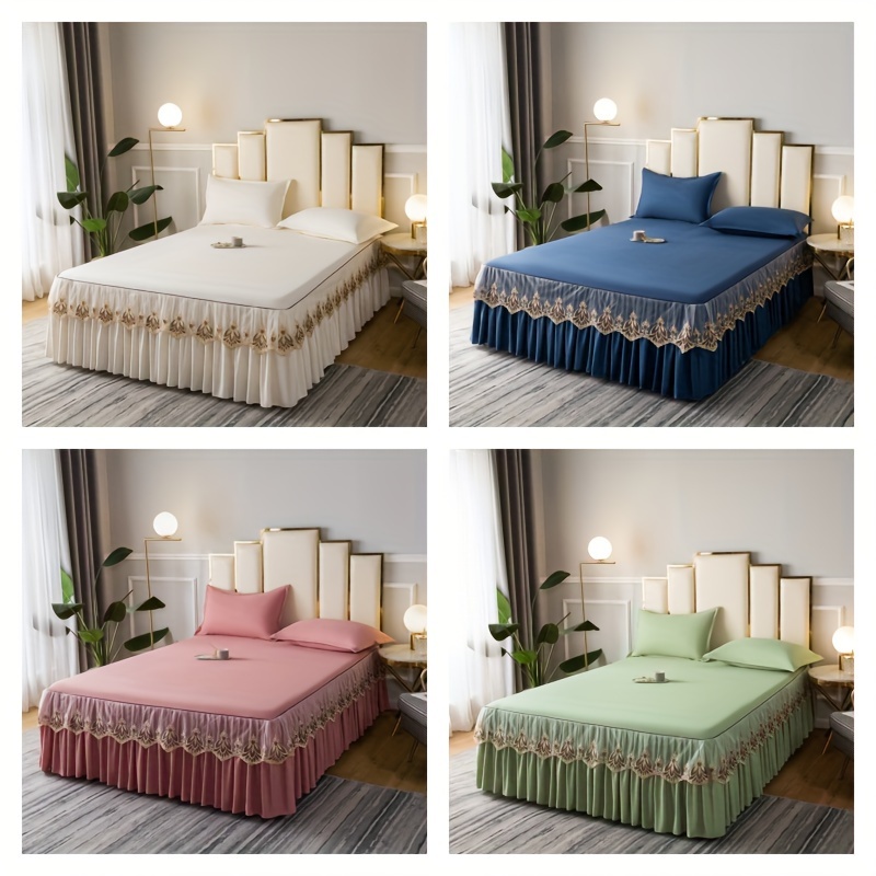 1pc Bed Skirt Wrap Around Elastic Adjustable Bed Skirt Warm Soft Cozy For  Bedroom Living Room, High-quality & Affordable