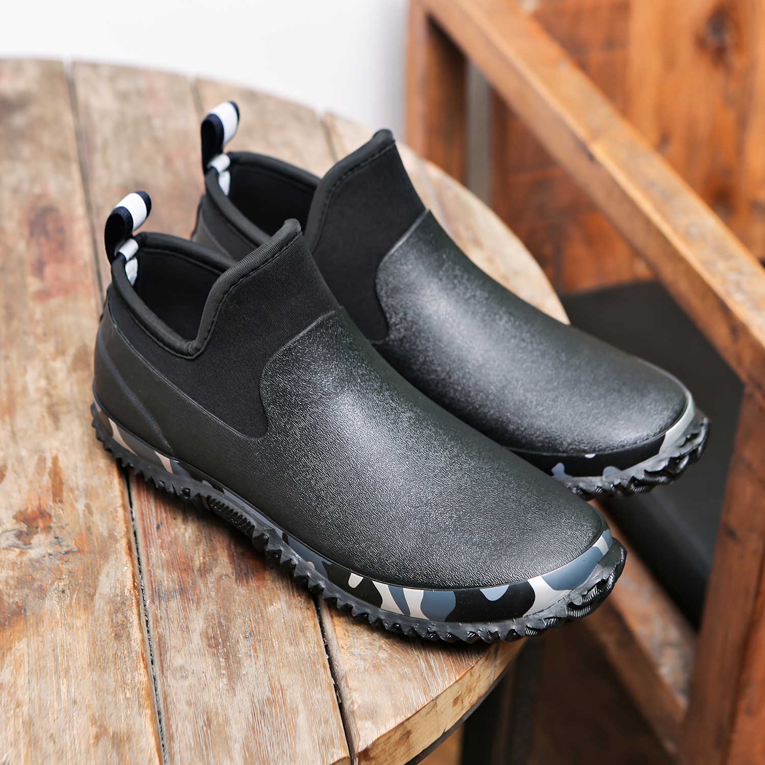 *'S Waterproof Garden Shoes Outdoor Slip-On Rubber Rain Boots for  Neoprene Muck Mud Boots for Gardening, Farming, Camping, Car Wash, Lawn