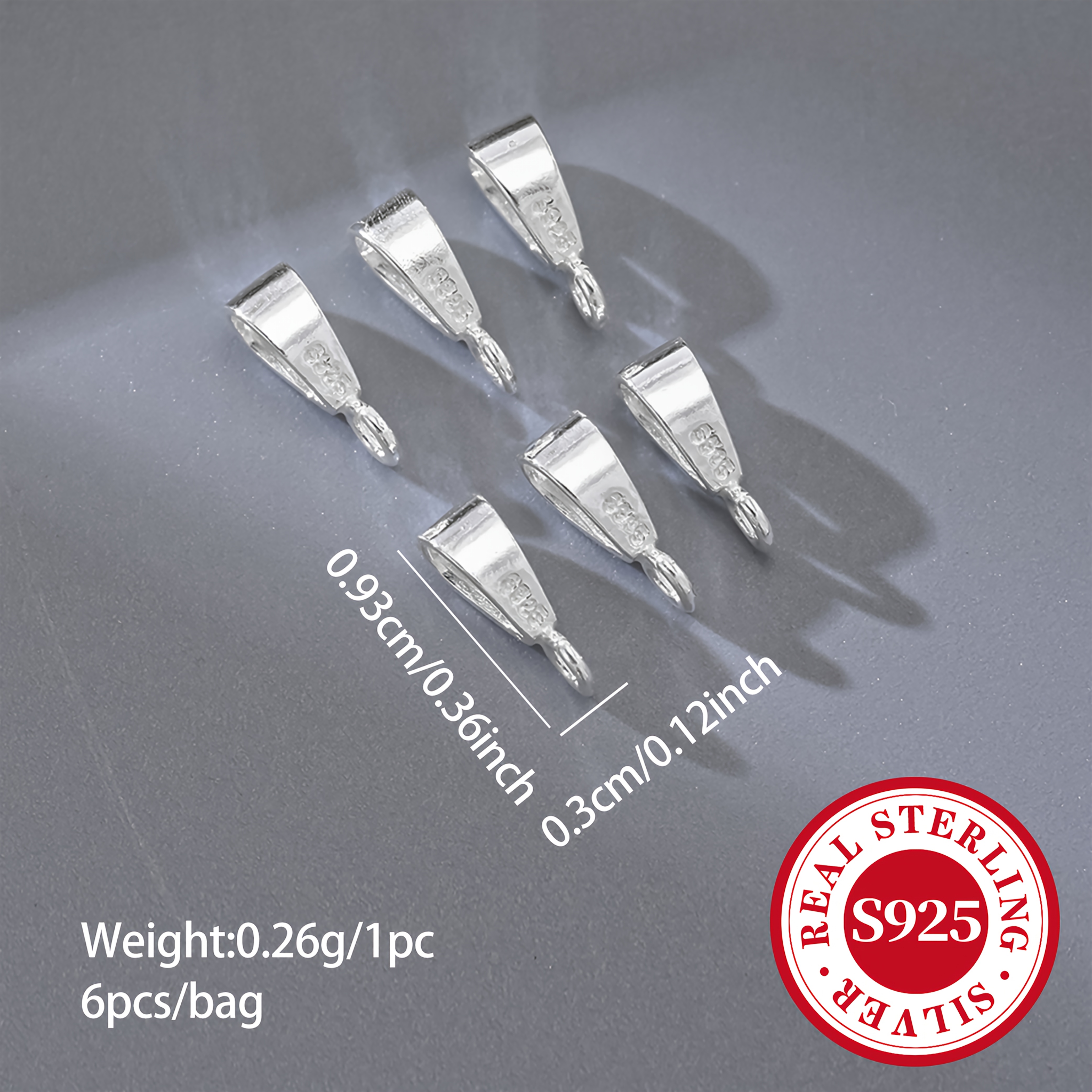 E-shop 6 Stk./Packung S925 925 Silber Anhänger Schnalle Melonenkern Schnalle Ergänzungen Handgefertigtes Halsketten Armband 925 Silber Ergänzungen