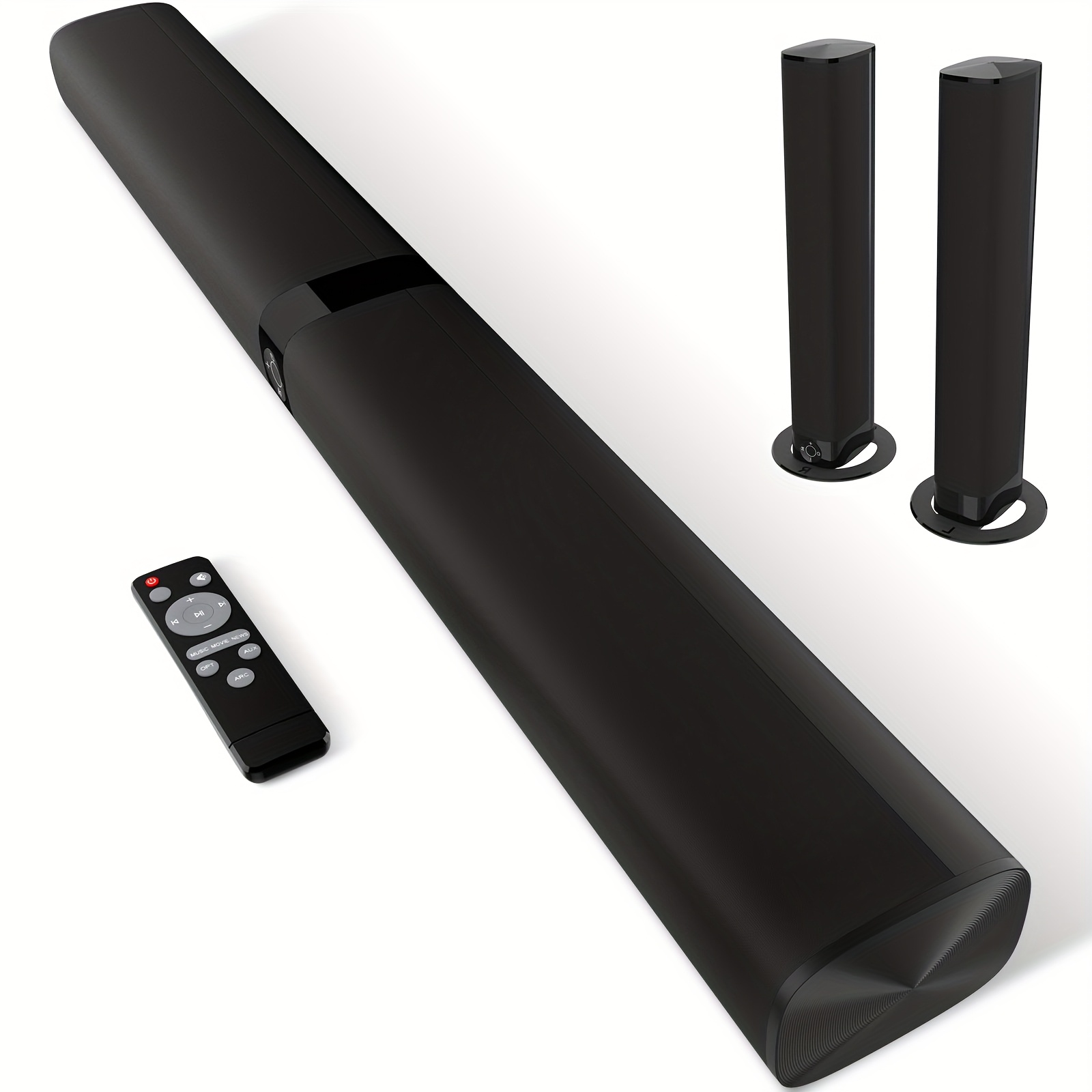 TEMU 32 Inch 60w Sound Bars For Tv, Smart Tv Soundbar Wireless Speaker, Wired & Wireless Sound Bar, Separable Soundbars With Arc/optical/aux