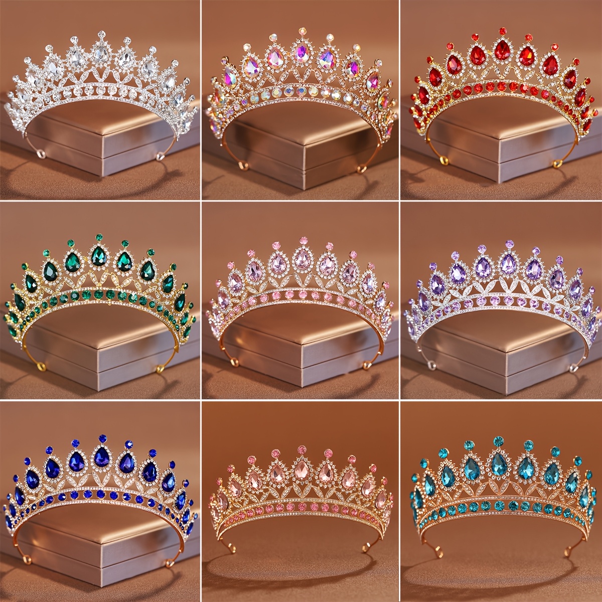 luxurious bridal tiara baroque style alloy Temu Oman