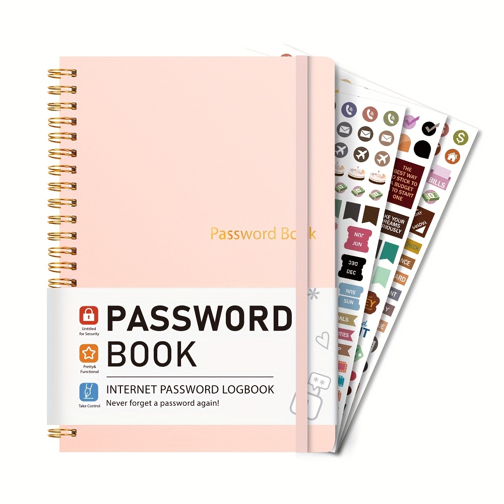 Password Book - Hardcover Password Book For Internet Website Address Login - 5.5" X 8.5" And Organizer With Notes Section And Back Pocket
